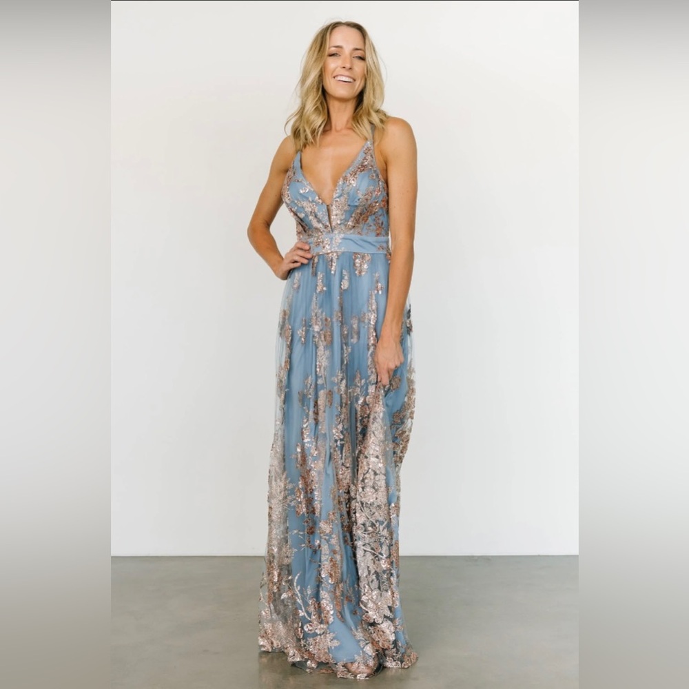 NWT Baltic Born Dress size M blue/rose gold